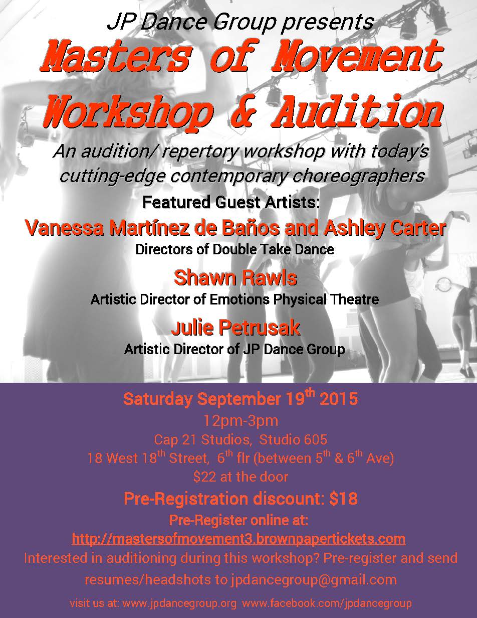 Masters of Movement  Workshop and Audition Returns September 19th!